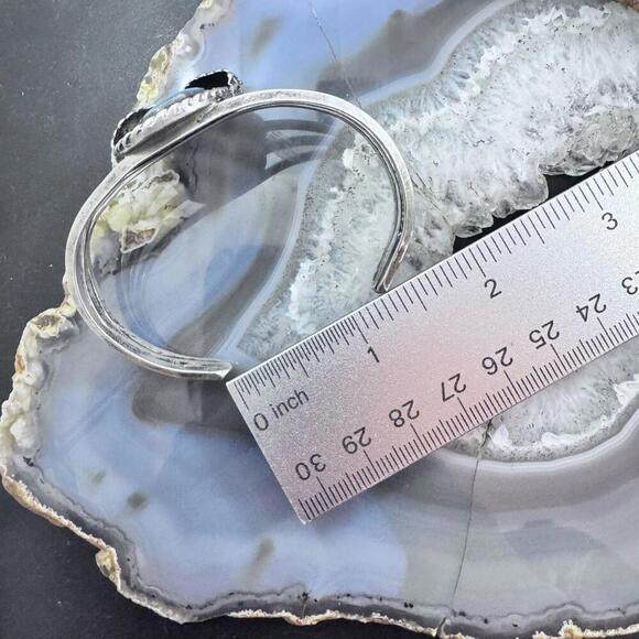 Vintage Native American Silver Turquoise Decorated Bracelet For Women - Picture 8 of 10